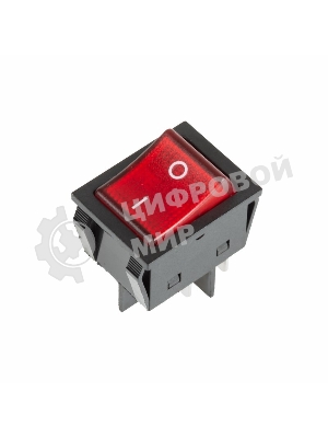 Выключатель клавишный Rexant 250V 30А (4с) ON-OFF красный с подсветкой