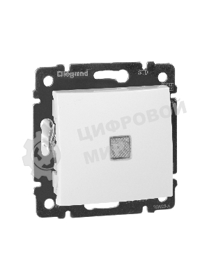 Механизм выключателя 1-кл. СП Valena 10А IP31 с зел. инд. бел. Legrand 774410