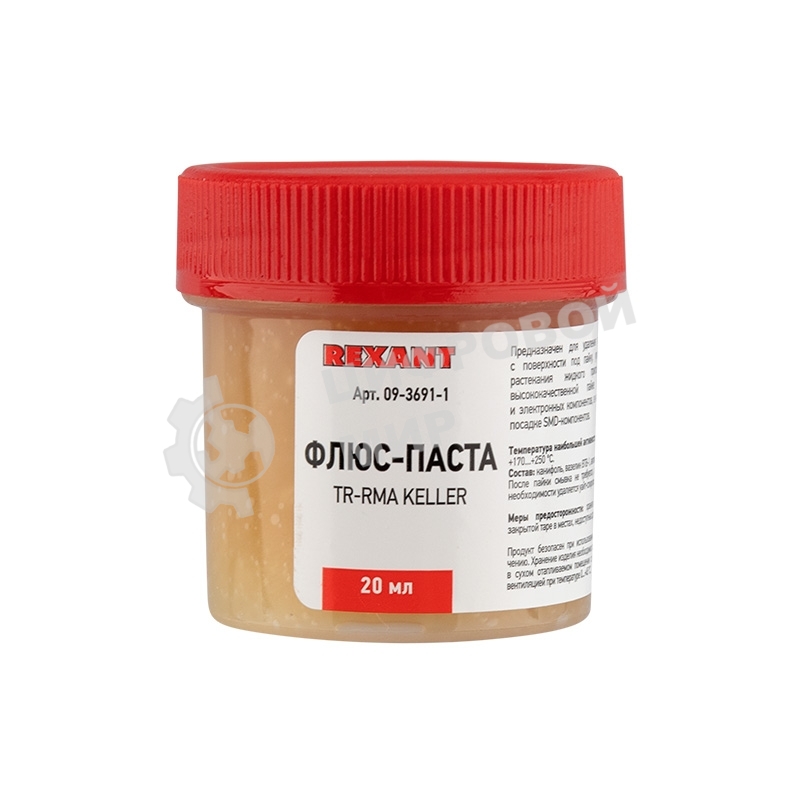 Флюс для пайки Rexant, паста TR-RMA KELLER, 20 мл, банка, блистер