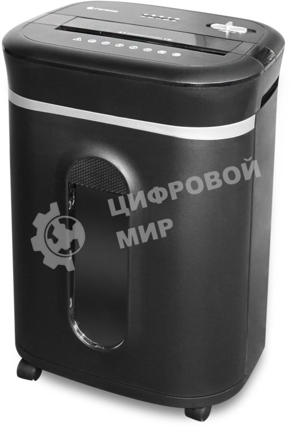 Шредер ГЕЛЕОС УМ28-4, DIN P-4 (4 ур-нь секр.), фрагмент 3,9х30мм, 19-21 лист (70г/м2), CD/пл.карты/скрепки/скобы, 28 литров