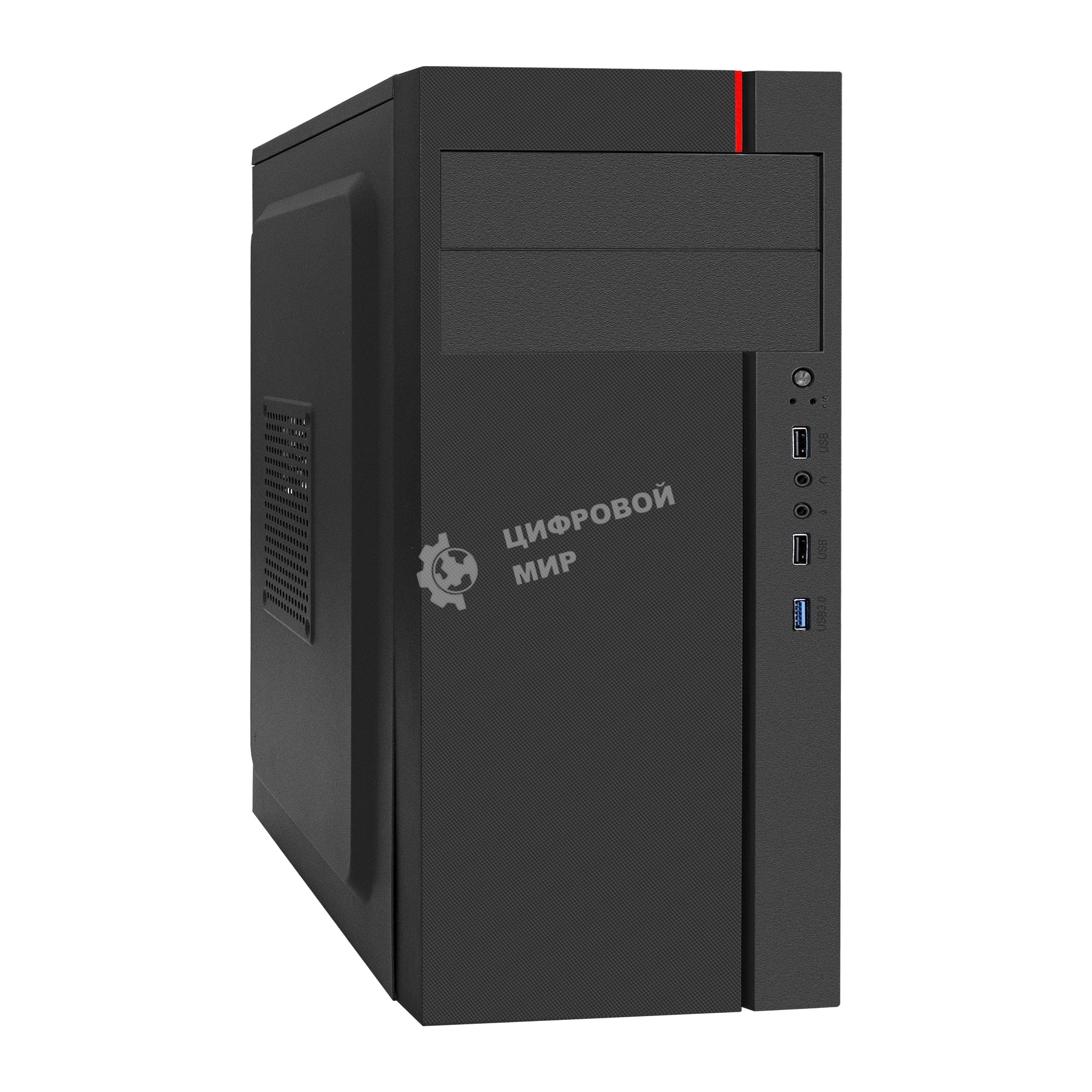 Компьютерный корпус Miditower ExeGate AA-440U-AA400 (ATX, AA400 8 см, 2*USB+1*USB 3.0, аудио, черный)