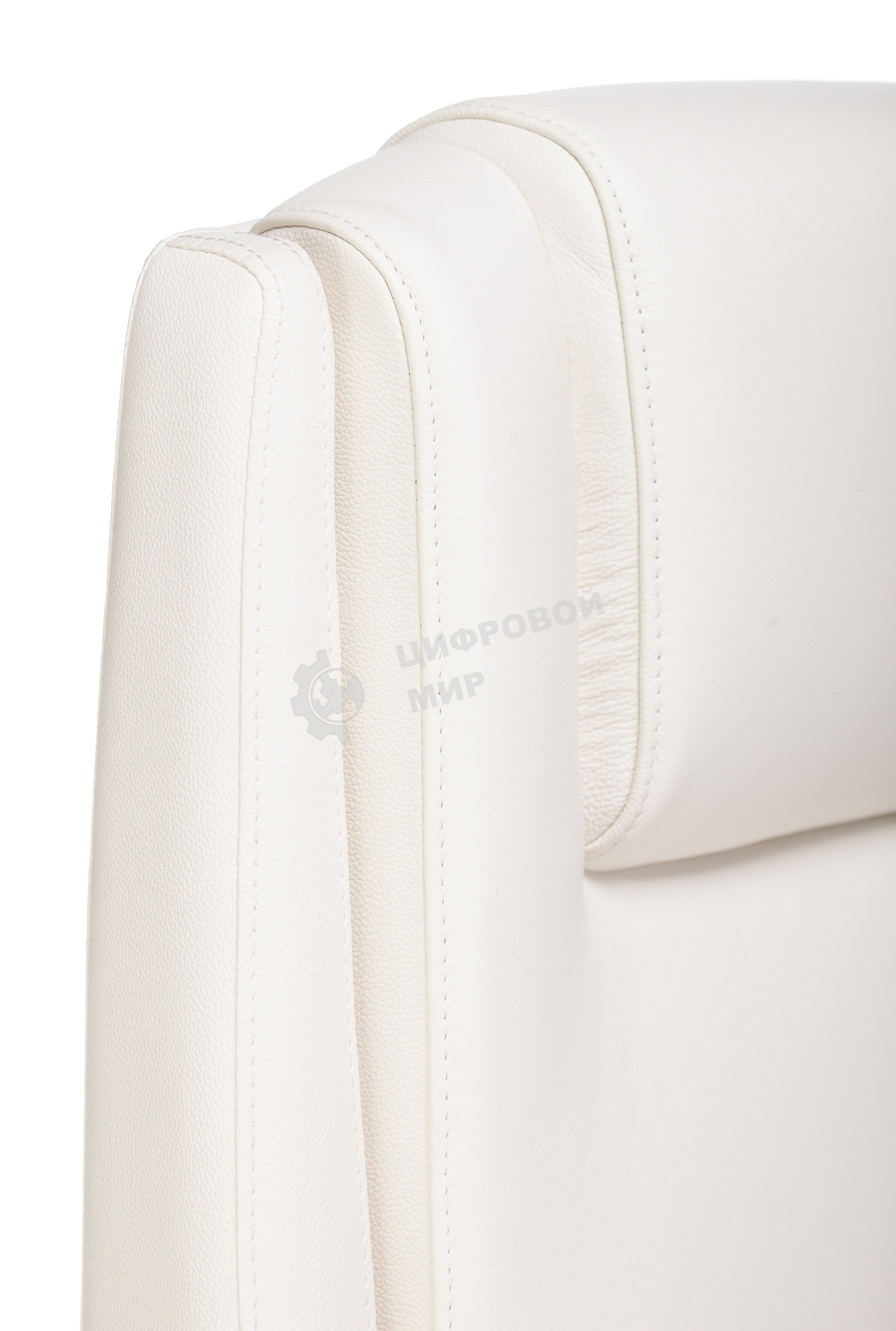 Кресло руководителя Бюрократ DUKE белый, кожа, крестовина металл/дерево