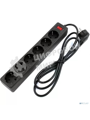 Сетевой фильтр 5bites GARDA SP6B-530 6S, 3x0.75 мм2, 3 м, черный