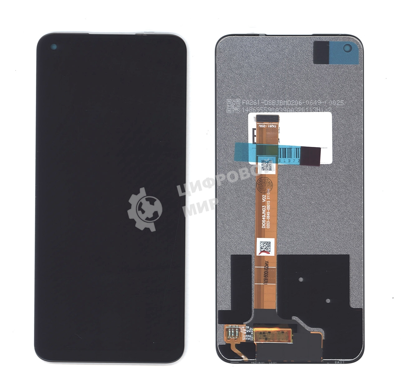 Дисплей (модуль) для OPPO A74 5G в сборе с тачскрином черный