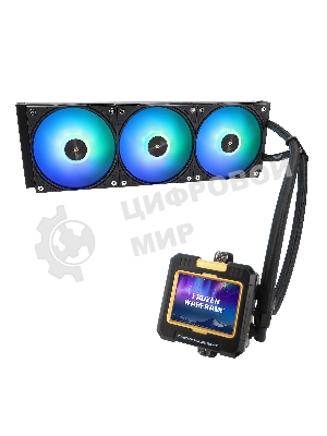 Система жидкостного охлаждения Thermalright Frozen Warframe 360 ARGB Soc-AM5/AM4/1200/1700/1851 черный 4-pin 29.8dB Al LCD Ret (F-WFRAME-360-BL-ARGB)