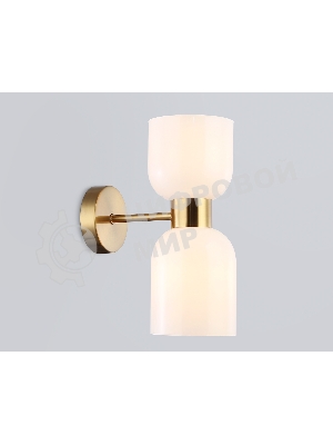Настенный светильник Ambrella light LH56097/2 BS/FR латунь/белый матовый E14*2 max 40W 215*120*300