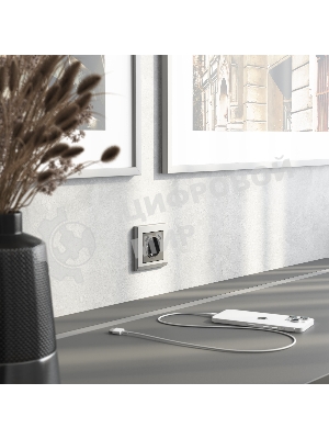 Накладка для розетки USB (графит матовый)