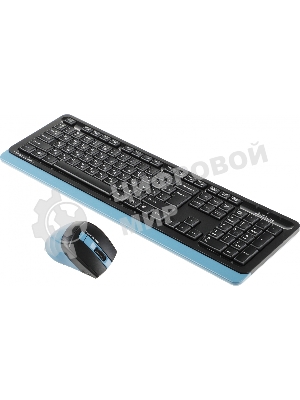 Комплект клавиатура+мышь A4Tech FStyler FG1035 беспроводной, USB, 2000 DPI, чёрный/синий