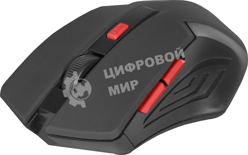 Мышь беспроводная Defender Accura MM-275 красный, 1600 dpi, радиоканал, USB, кнопки - 6