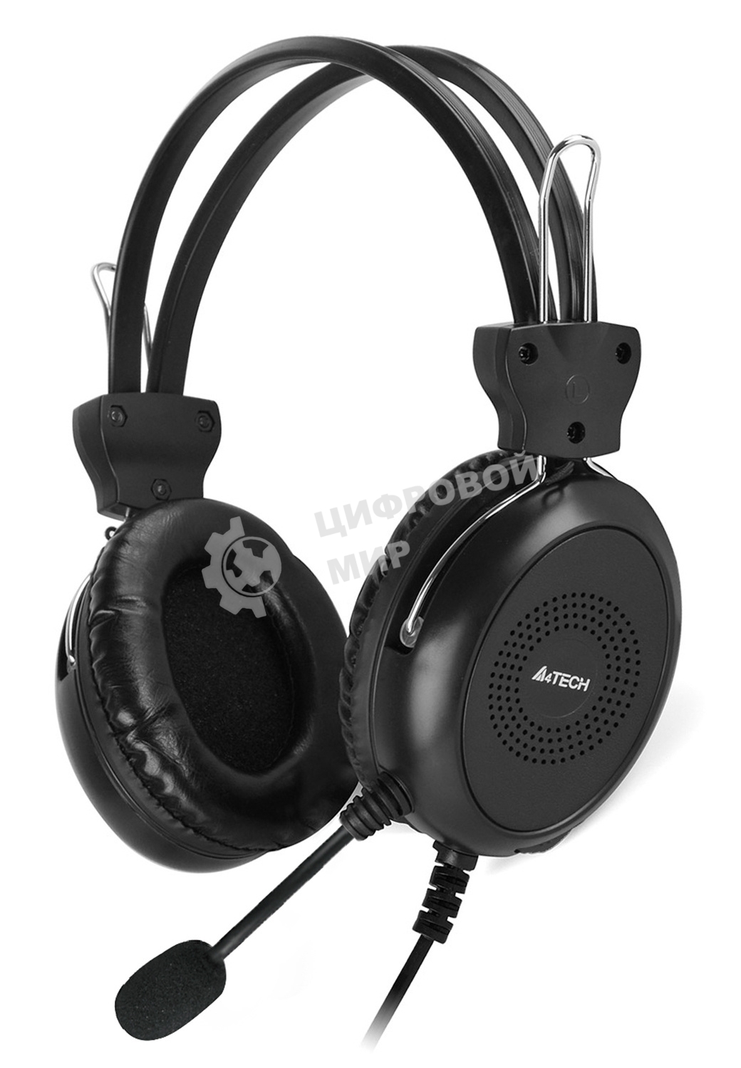 Гарнитура проводная с микрофоном A4Tech HU-30 черный 2м накладные USB оголовье