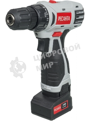 Дрель-шуруповерт Ресанта ДА-24-2ЛК, 24 В, 2 Ач, 60 Нм, щеточный