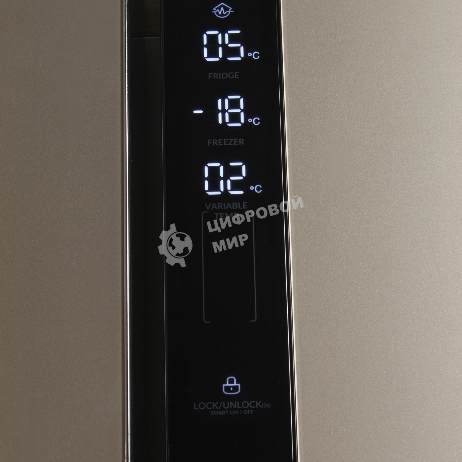 Холодильник Hyundai CS5073FV шампань стекло трехкамерный инвертер Side by Side 292/167л морозилка сбоку