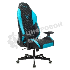 Кресло игровое Knight Neon черный/голубой соты эко.кожа с подголов. крестовина металл