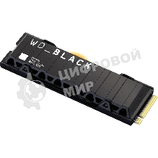 Накопитель SSD WD 1Tb Black SN850X, M.2(22x80мм), NVMe, PCIe 4.0 x4, 3D TLC, R/W 7300/6300Mb/s, IOPs 800 000/1 100 000, TbW 600, DWPD 0.3, with Heat Spreader (12 мес.)