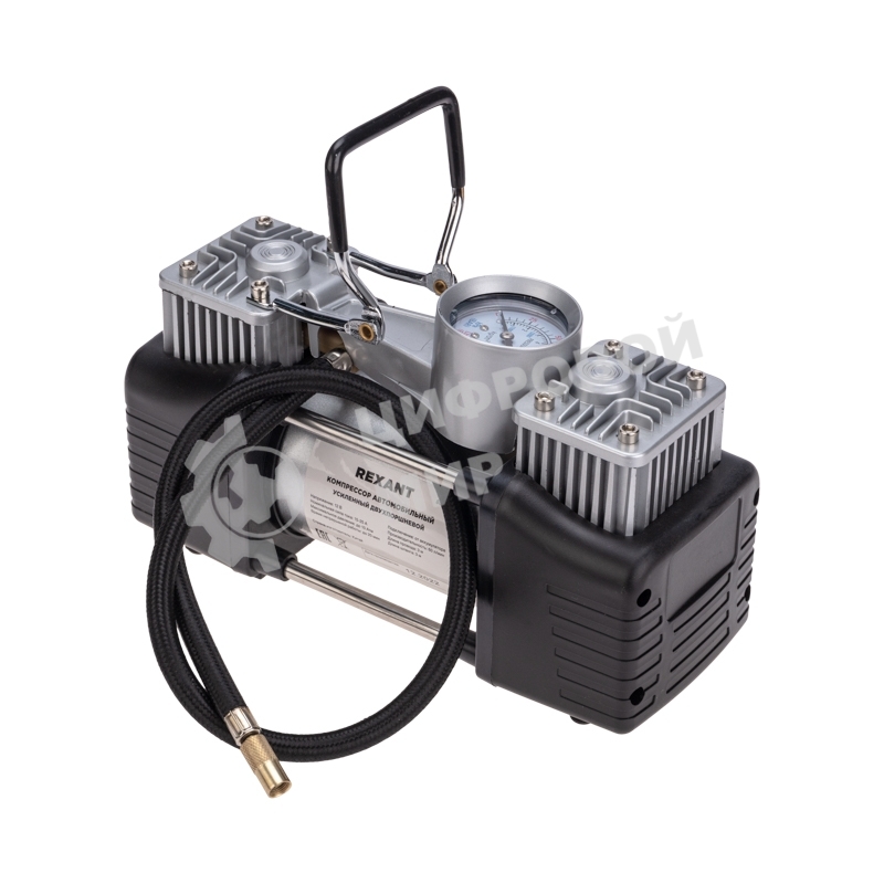 Компрессор поршневой автомобильный Rexant усиленный двухпоршневой (60л/мин, 10 АТМ)