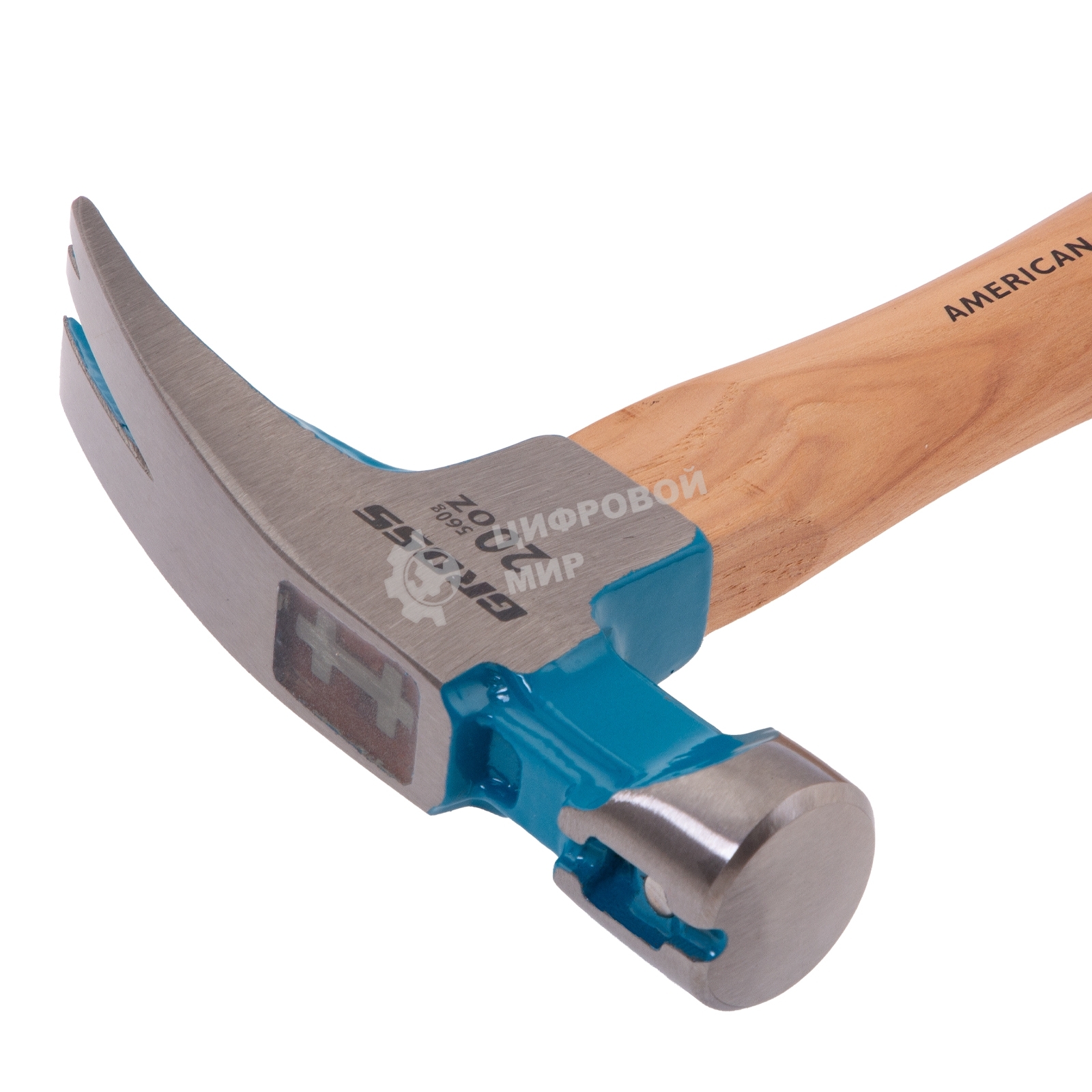 Молоток-гвоздодер Gross AMERICAN HICKORY 560 г, угол 75, магнит, обрезиненная рукоятка