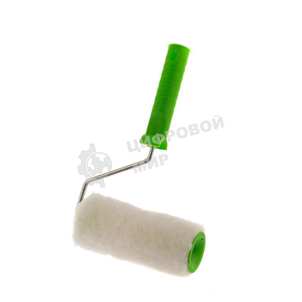 Валик Сибртех с натуральным мехом, с ручкой, 150 мм, ворс 12 мм, D 48 мм, D ручки 6 мм