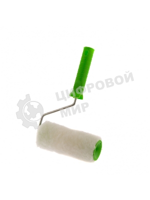 Валик Сибртех с натуральным мехом, с ручкой, 150 мм, ворс 12 мм, D 48 мм, D ручки 6 мм