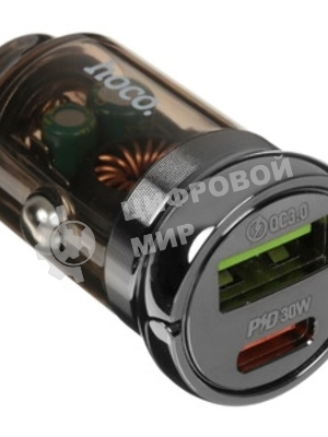 Автомобильное зарядное устройство Hoco Z53A 30Вт, USB, Type-C, черный, коробка