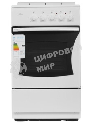 Плита комбинированная Flama RK 2201 W белый, конфорок 2 газовых и 2 электрических, духовка 50 л, 50 см x 85 см x 54 см