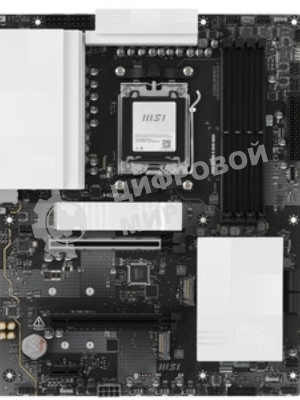 Материнская плата MSI PRO X870E-S EVO WIFI, AM5, AMD X870E, 4xDDR5 (до 256 ГБ), 4xSATA, 3xM.2 (1xPCIe 5.0, 2xPCIe 4.0), 1xPCIe 5.0 x16, 1xPCIe 4.0 x16, 1xPCIe x1, 1xHDMI, 1x5Gb LAN, Wi-Fi 7, Bluetooth 5.4, 1xUSB-C 40Gbps (USB4), 1xUSB-C 20Gbps, 2xUSB-A 10Gbps, 2xUSB-A 5Gbps, 4xUSB-A 2.0, 3x3.5 мм, 7.1, чёрный, ATX