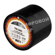 Изолента ПВХ профессиональная, 0,18х50мм, 10м, черная KRANZ