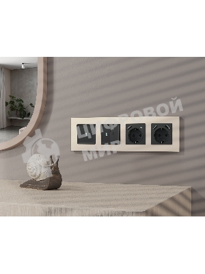 Комплект механизма электрической розетки ALFA Черный матовый 2USB A+C 20W (быстрая зарядка) с/з QUANT (AP8100, VM160) MA810010