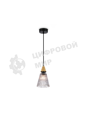 Светильник Ambrella light LH58111 BK/LW/SM черный/светлое дерево/дымчатый E14 max 40W D110*1500