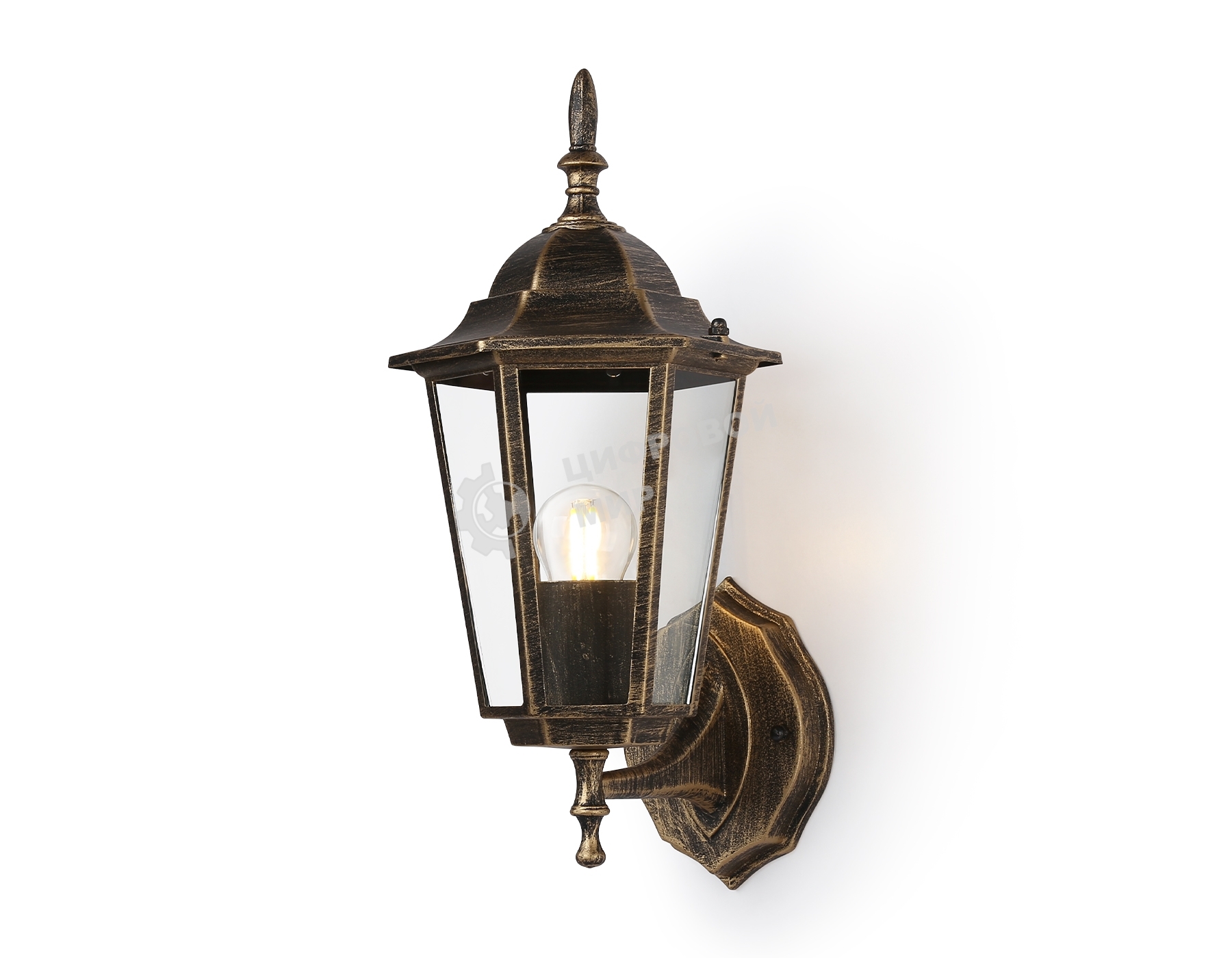 Уличный настенный светильник Ambrella light ST2012 GD/BK/CL золото/черный/прозрачный IP54 E27 max 40W 360*150*210
