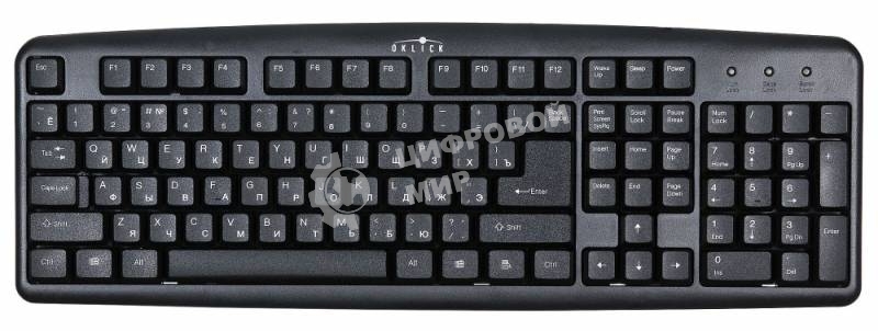 Клавиатура Oklick 100M HW3 проводная, USB Type-A, чёрный