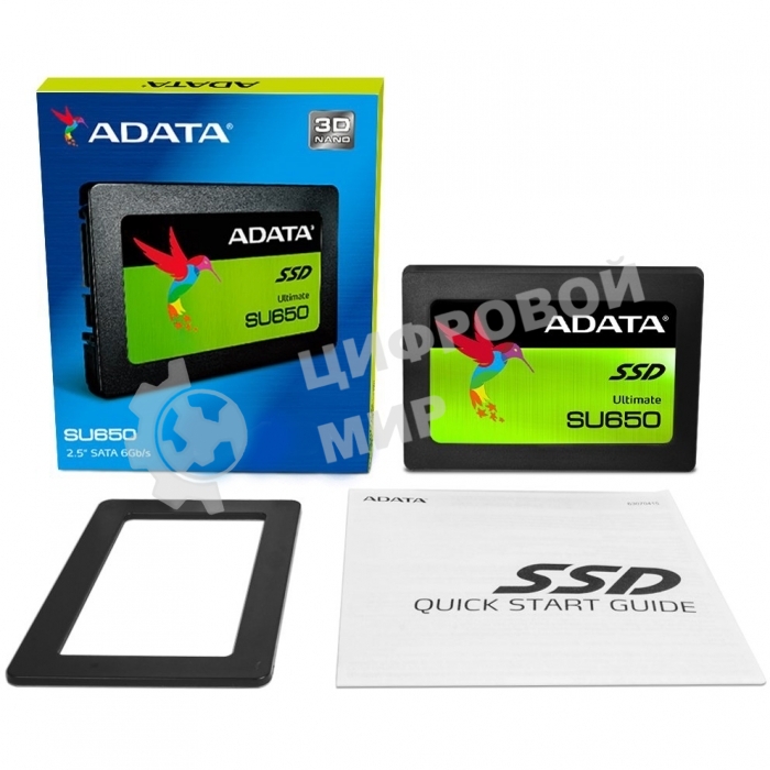Накопитель SSD ADATA SU650, 240Gb, SATA III, 2.5