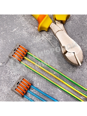 Соединительная клемма многоразовая Rexant 5-и проводная, серая (0,08-4 мм²), (10 шт.)