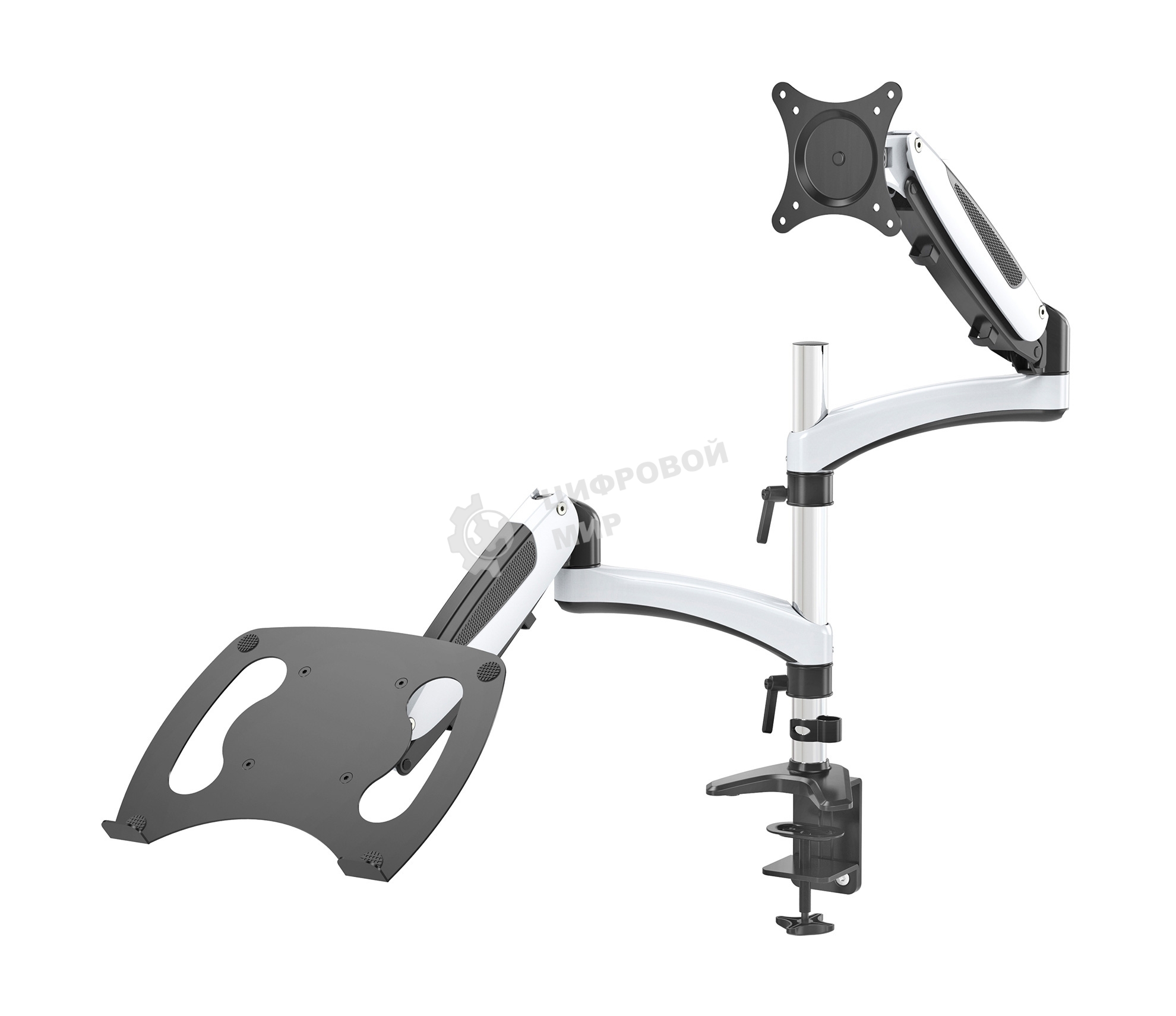 Кронштейн для монитора/ноутбука Cactus CS-VM-LH08-AL серебряный 13