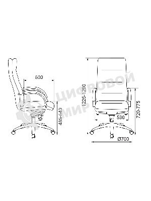 Кресло Бюрократ T-9927SL черный, кожа