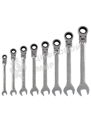 Набор ключей Matrix комбинированных, трещоточных шарнирных 8шт