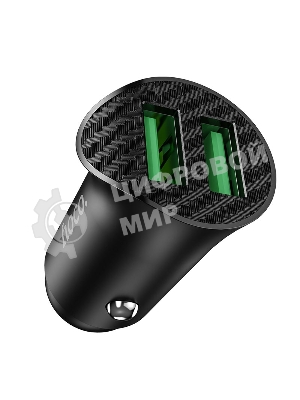 Авто ЗУ/QC 3.0/2 USB/HOCO HC-35027 Z39/Выход: 5V_9V_12V, 18W/черный