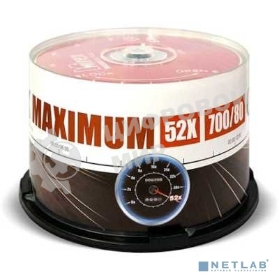 Диск CD-R Mirex 700 Mb, 52х, Maximum, Cake Box (50), (50/300)