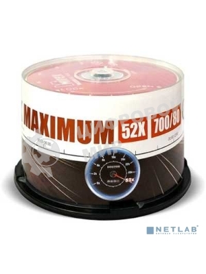 Диск CD-R Mirex 700 Mb, 52х, Maximum, Cake Box (50), (50/300)