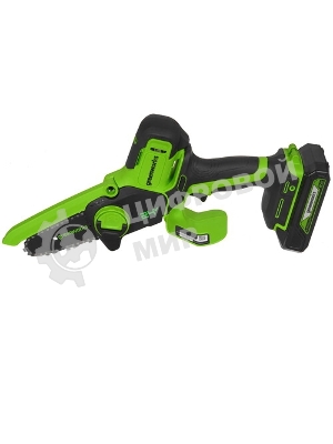 Цепная мини пила GreenWorks G24MCS10K2 аккумуляторная, 24v, 10 см, c АКБ 2АЧ и ЗУ (2008207UA)
