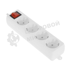 Удлинитель Гарнизон EL-NB-G4-W-5 4р 10А 5 м с выключателем и заземлением, белый