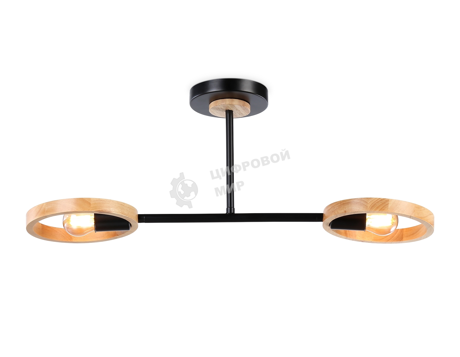 Светильник Ambrella light TR8244/2 BK/LWD черный/светлое дерево E27/2 max 40W 590*165*220