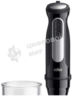 Блендер погружной Braun MQ55001MBK черный/серебристый, 1000 Вт, 25 скоростей, турбо