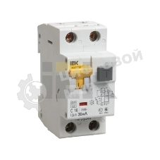 Выключатель автоматический дифференциального тока 2п (1P+N) B 16А 10мА тип A 6кА АВДТ-32 IEK MAD22-5-016-B-10