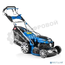 Бензиновая газонокосилка Hyundai L 4610SE самоходная, электрозапуск, двигатель Hyundai ICV145,4-х такт, 3.5 л.с./145 см3, Ширина среза 45,7 см, Высота среза 25-75 мм, 35 кг