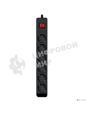 Сетевой фильтр SVEN Optima 5,0 м (6 розеток с защитными шторками) черный, цветная коробка