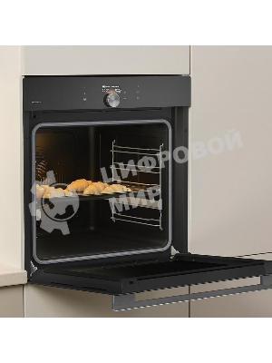 Встраиваемая электрическая духовка Gorenje BP6138B, объем 77 л, макс. температура 320 градусов, сенсорное/поворотное управление, Wi-Fi, пиролитическая очистка, телескопические направляющие на одном уровне, термощуп, AirFry, автоматические программы, динамическая система охлаждения, многоуровневое приготовление, PerfectGrill, энергоэффективность А+, черный