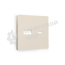 Лицевая панель ALFA (Бежевый матовый) для розетки 2USB A+C QUANT AP3310
