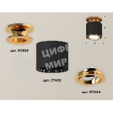 Светильник Ambrella Light XS7402100 SBK/PYG черный песок/золото желтое полированное MR16 GU5.3 (N7929, C7402, N7004)