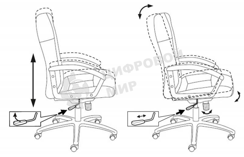 Кресло руководителя Бюрократ T-9908AXSN-Black черный 80-11, ткань, крестовина пластиковая