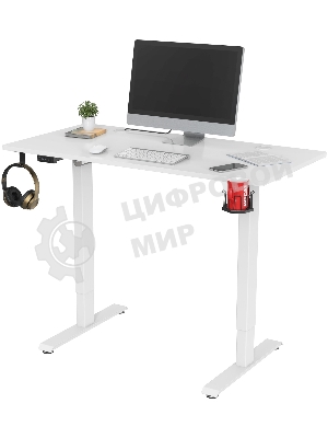 Стол игровой Cactus CS-ED-WWT столешница МДФ белый, каркас белый